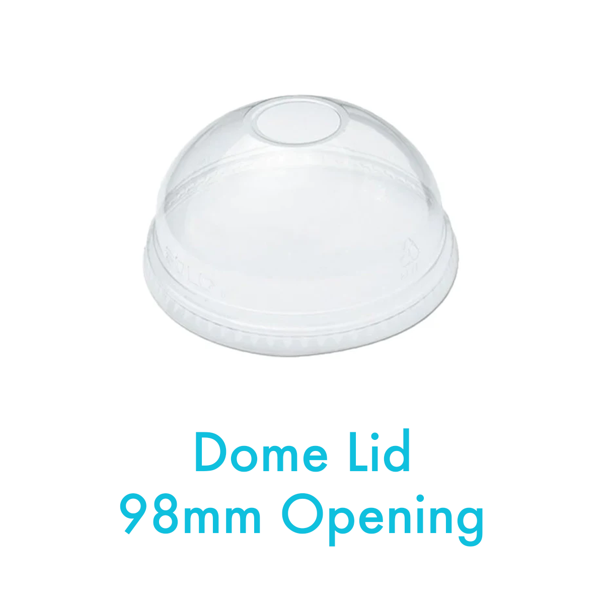 98mm Opening - PET Dome Lid for Cold Drink Cups - Carton of 1000