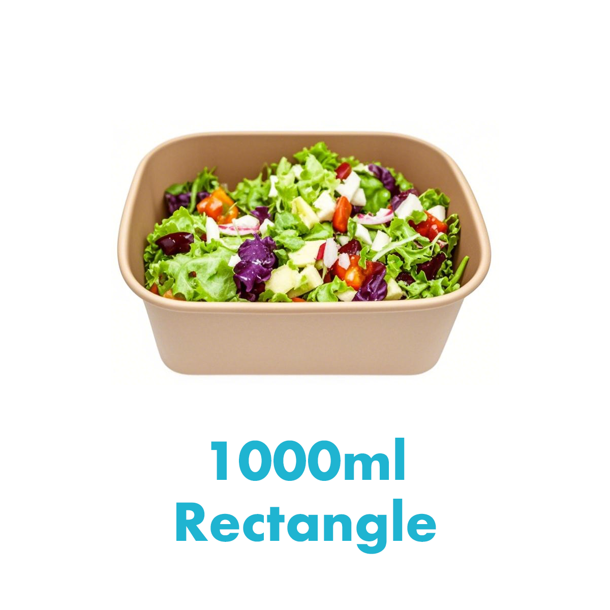 1000ml - Paper Food Container Kraft Rectangle - Carton of 300