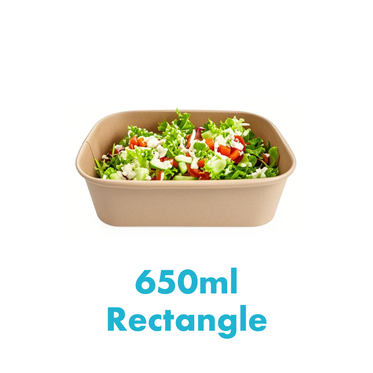 650ml - Paper Food Container Kraft Rectangle - Carton of 300