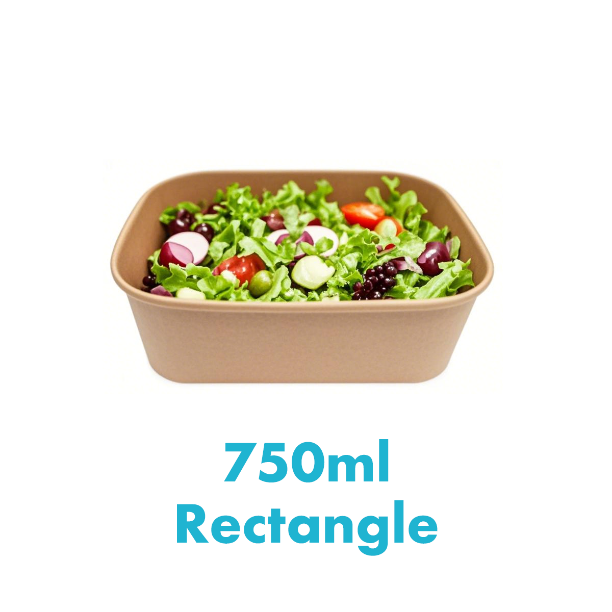 750ml - Paper Food Container Kraft Rectangle - Carton of 300