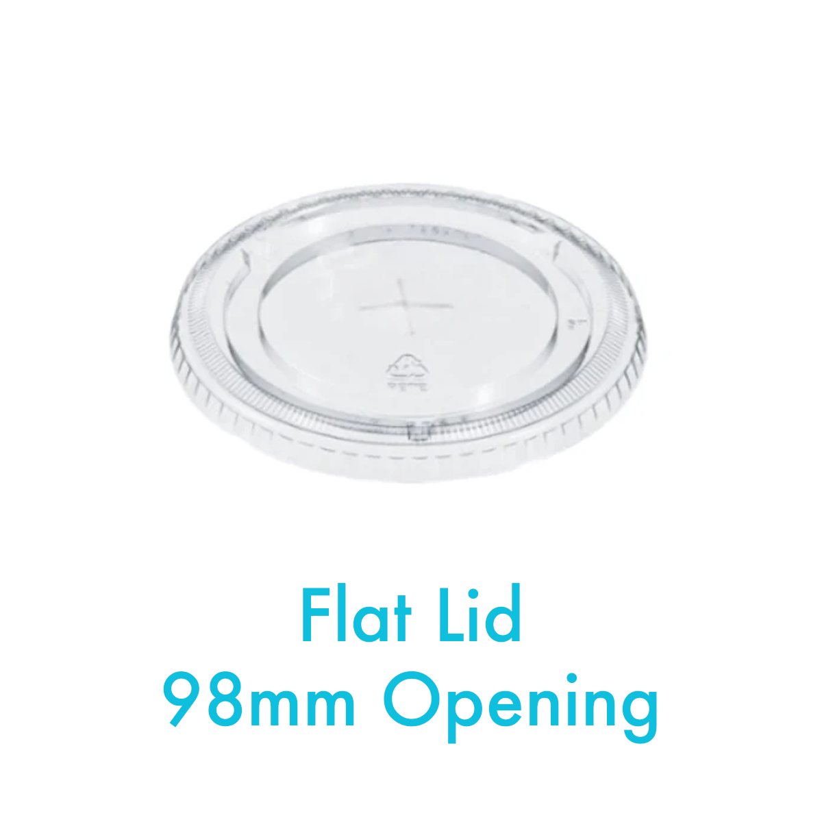 98mm Opening - PET Flat Lid for Cold Drink Cups - Carton of 1000