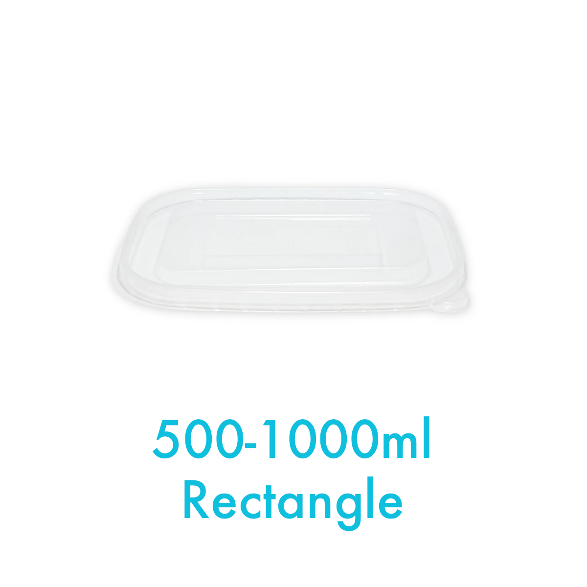 500ml/650ml/750ml/1000ml - Plastic Lid for Food Container Rectangle Carton of 300