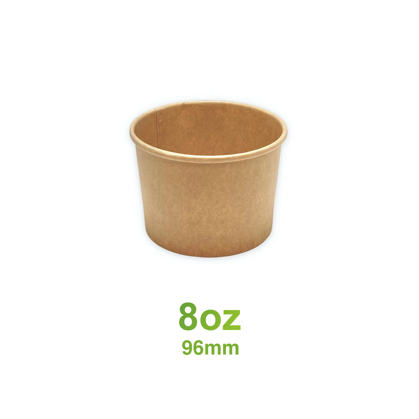 8oz - 96mm Paper Soup Container Kraft - Carton of 1000