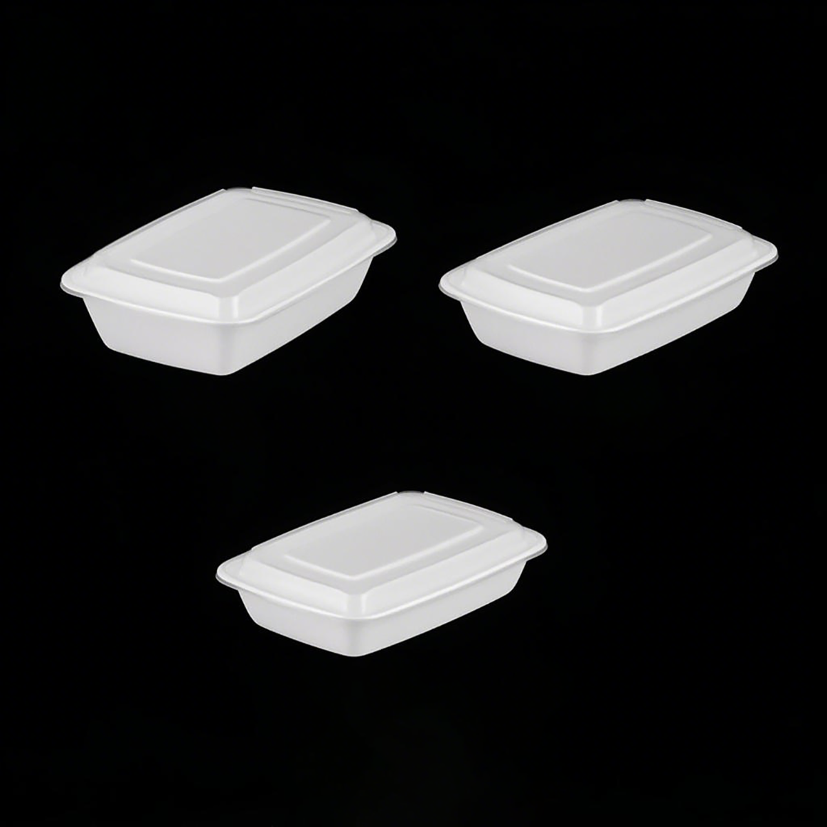 7" x 7" x 3" - Pebble Clamshell Hamburger Box - 3-Compartment - Carton of 150