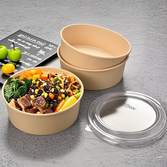 1100ml - Paper Salad Bowl Kraft - Carton of 300