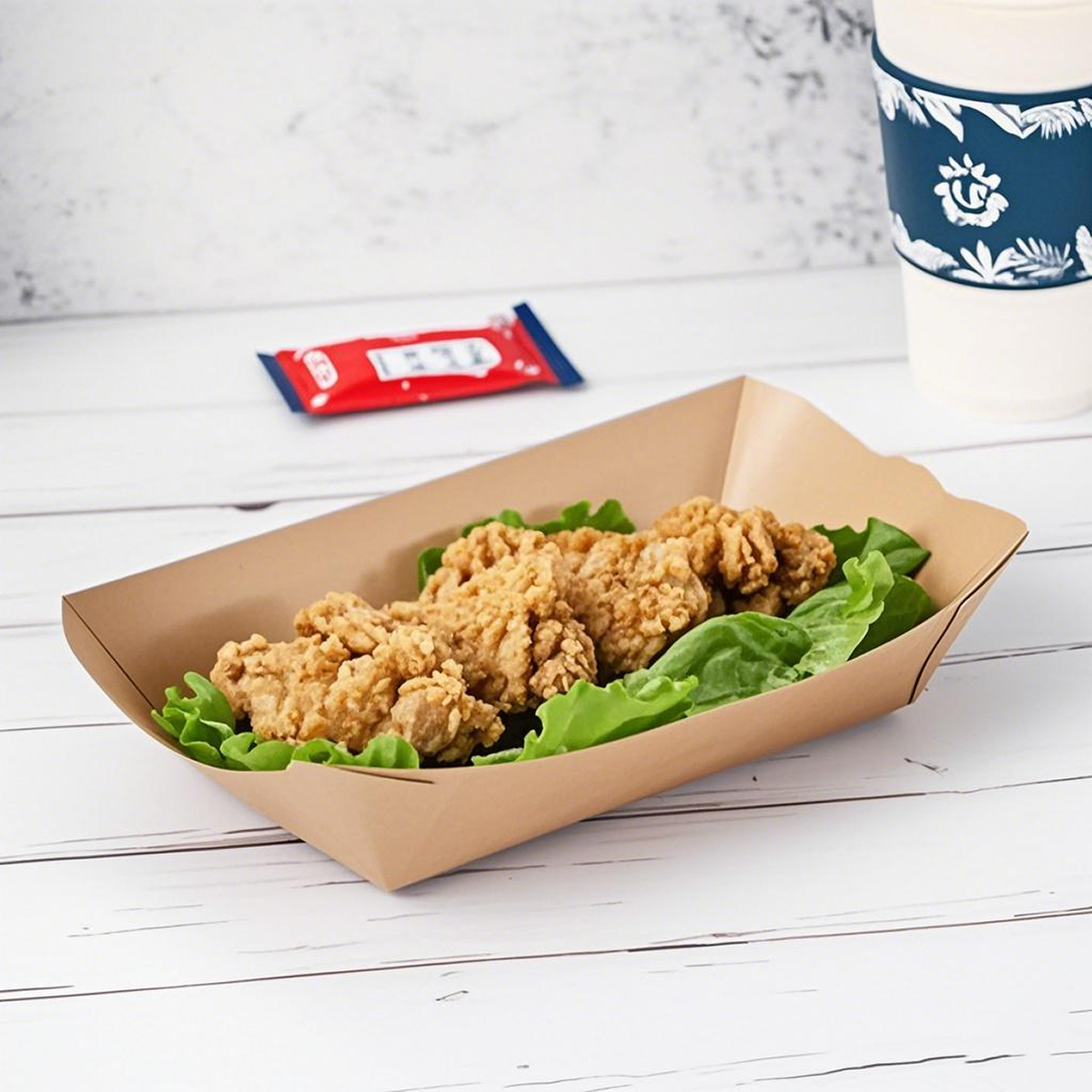 #6 - 5lbs Kraft Paper Boat Trays - Carton of 500