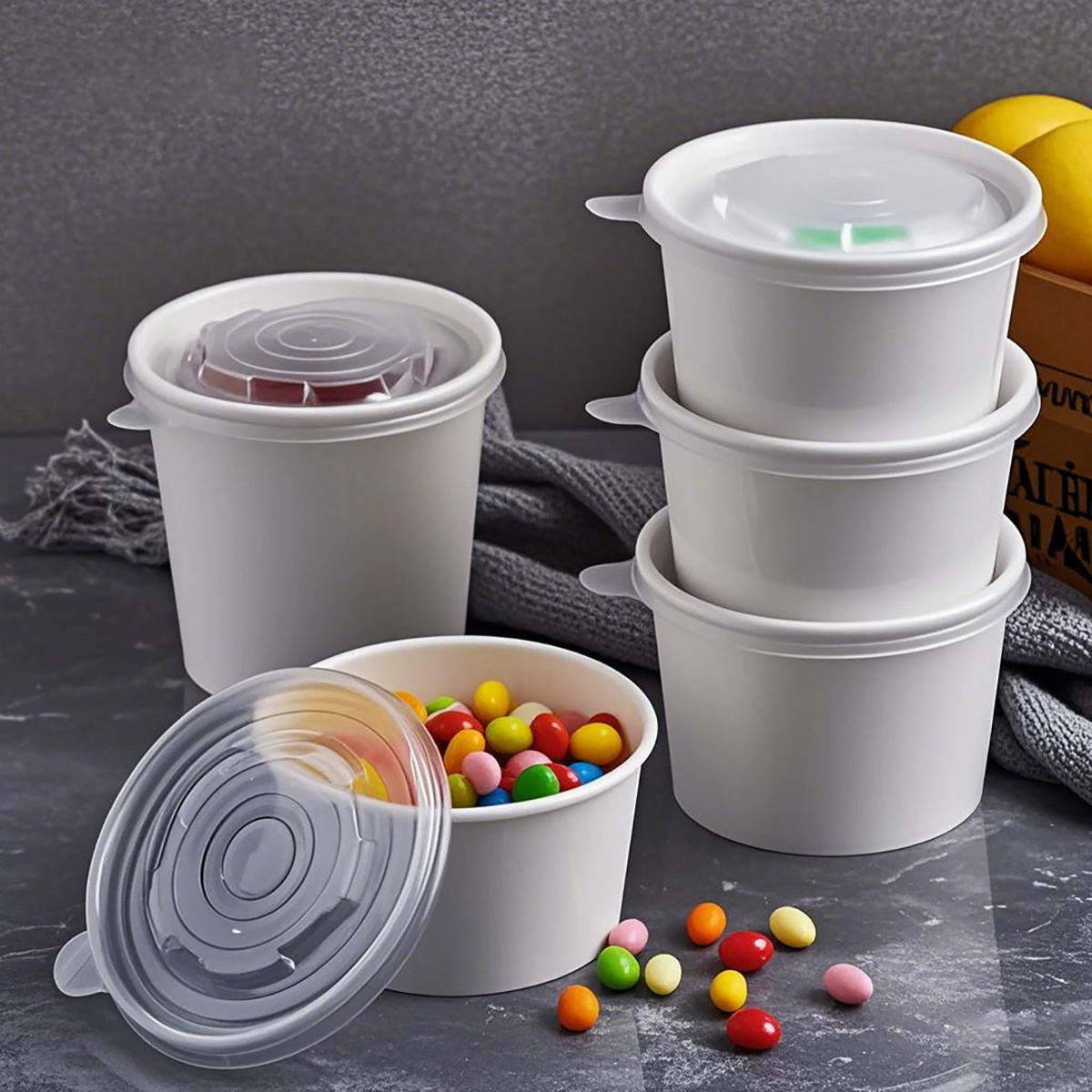 20oz - Paper Soup Container White - Carton of 500