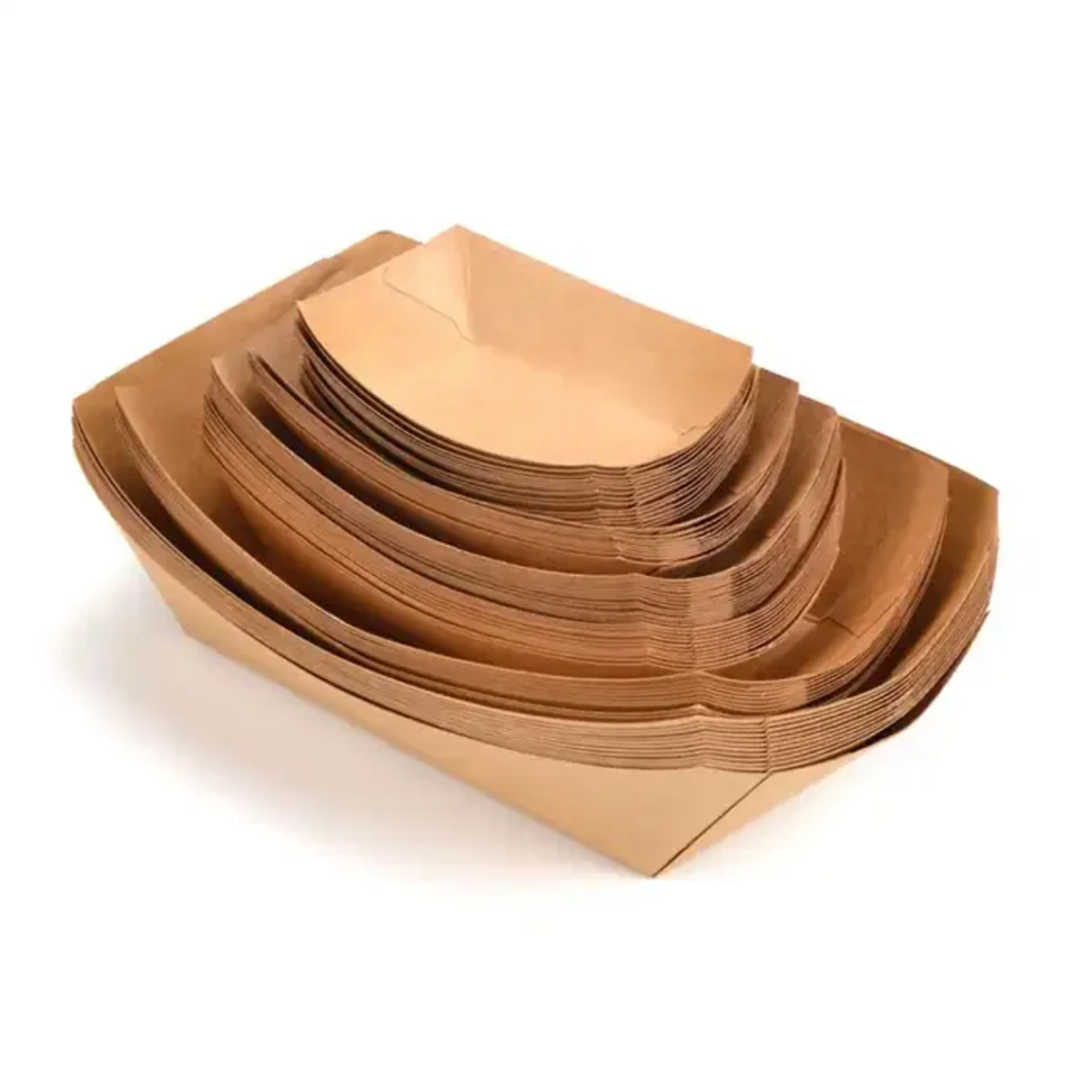 #5 - 3lbs Kraft Paper Boat Trays - Carton of 500