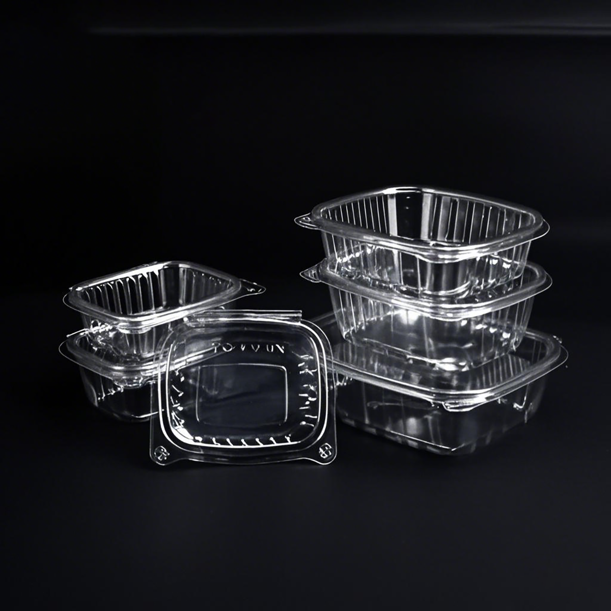 32oz - PET Clear Hinged Containers - Carton of 200