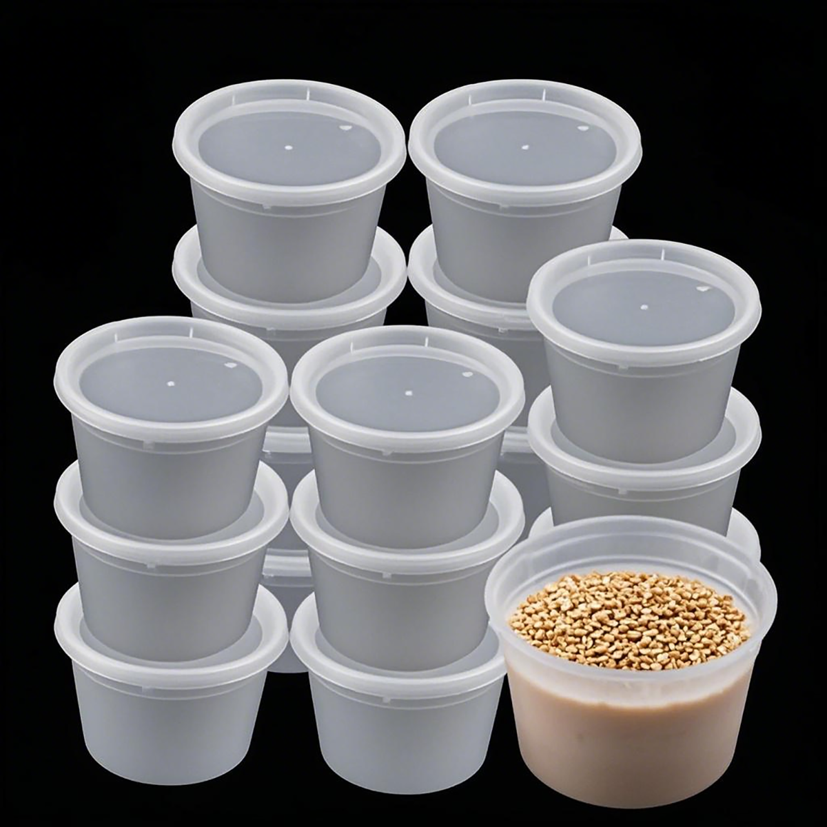 12oz - Plastic Deli Soup Containers Sets Clear - Carton of 240