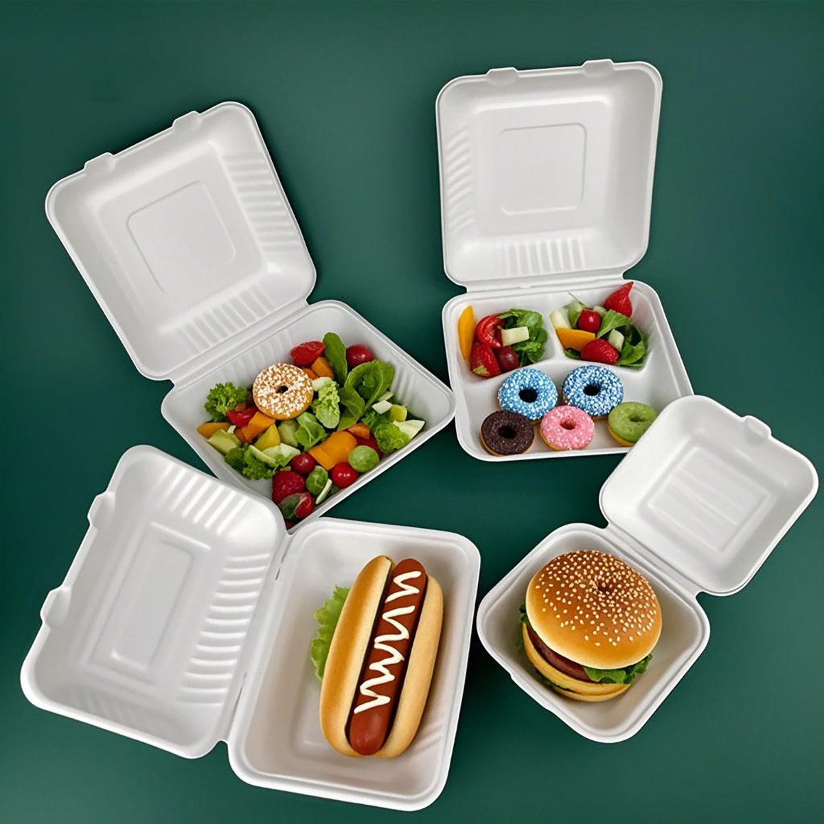 7" x 7" x 3" - Pebble Clamshell Hamburger Box - Carton of 150