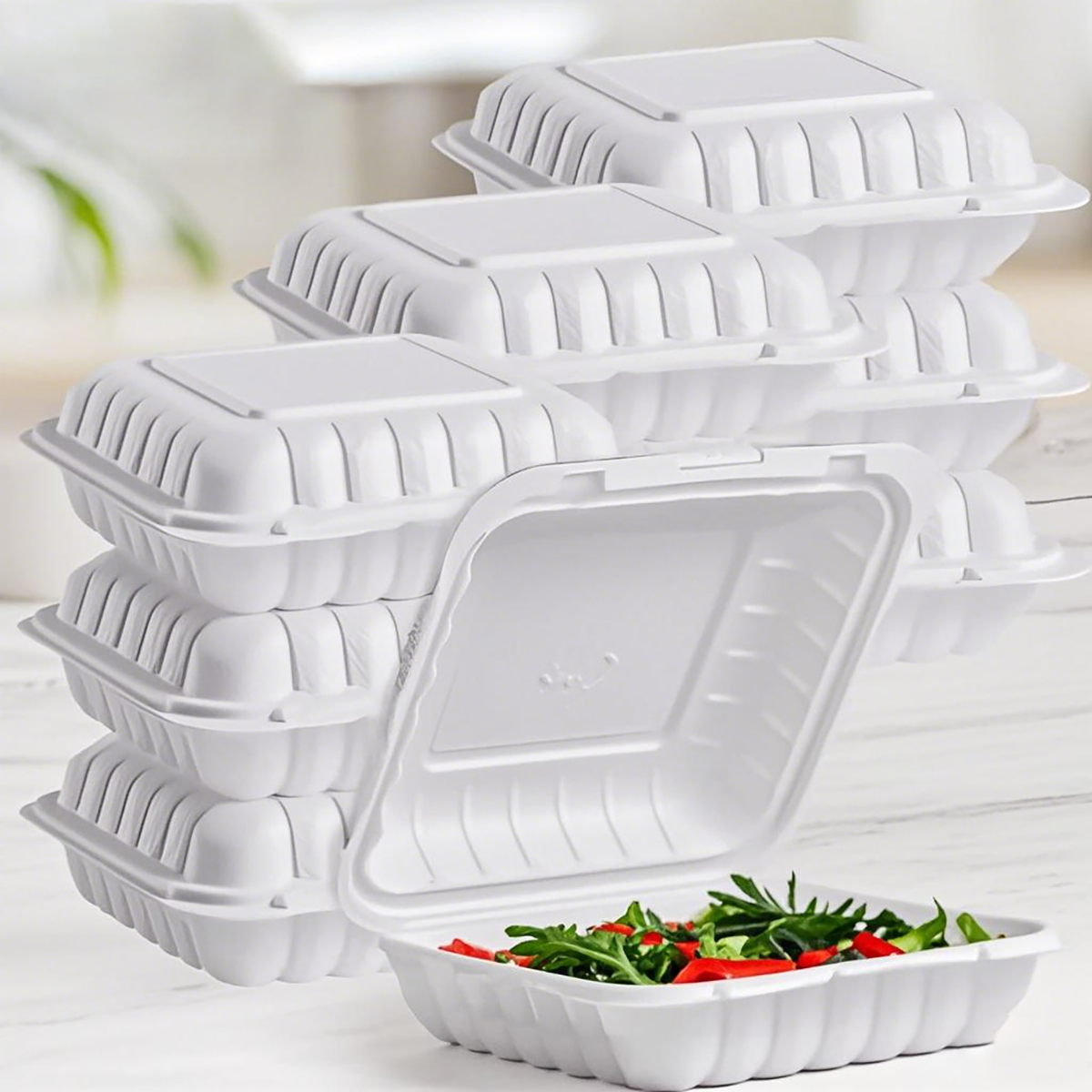 6" x 6" x 2.88" - Pebble Clamshell Hamburger Box - Carton of 250