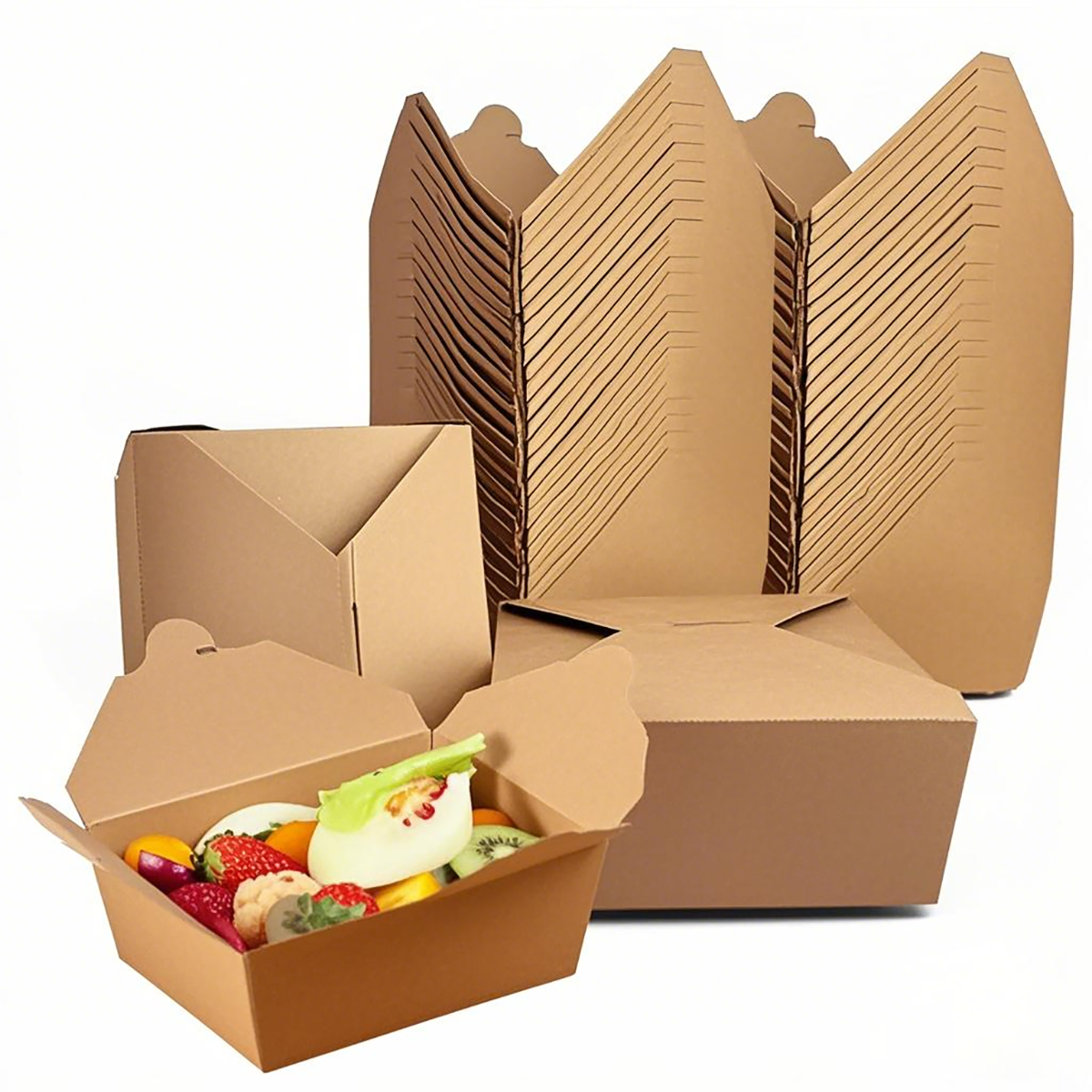 #2 - 49oz Paper Take Out Box Kraft - Carton of 200