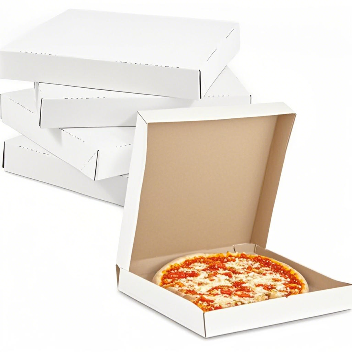 14" x 14" x 2" - White Pizza Boxes - Carton of 50