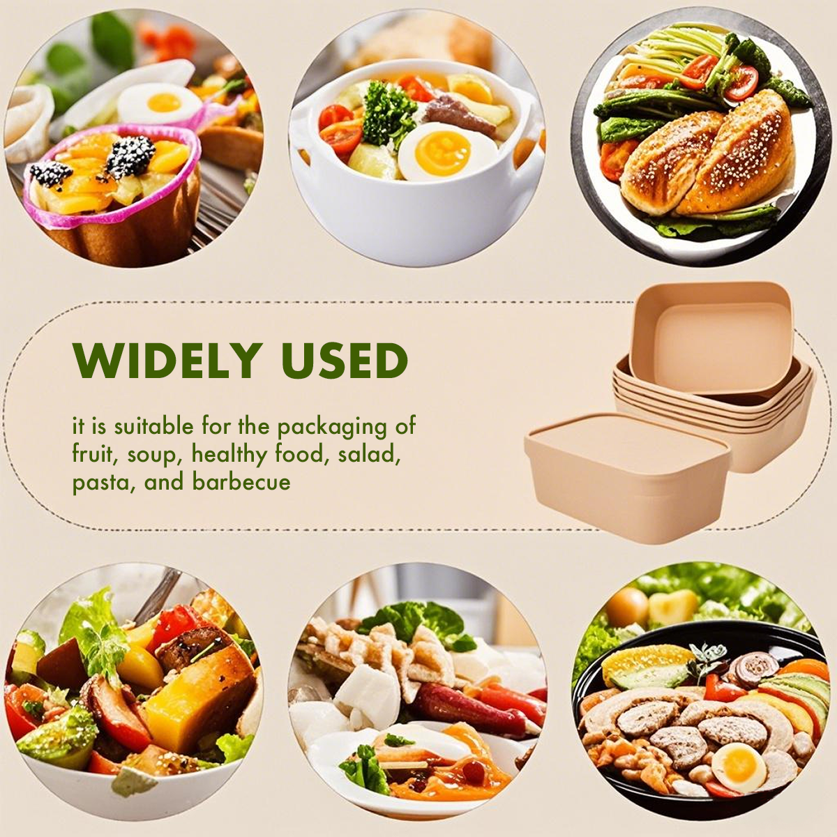 650ml - Paper Food Container Kraft Rectangle - Carton of 300