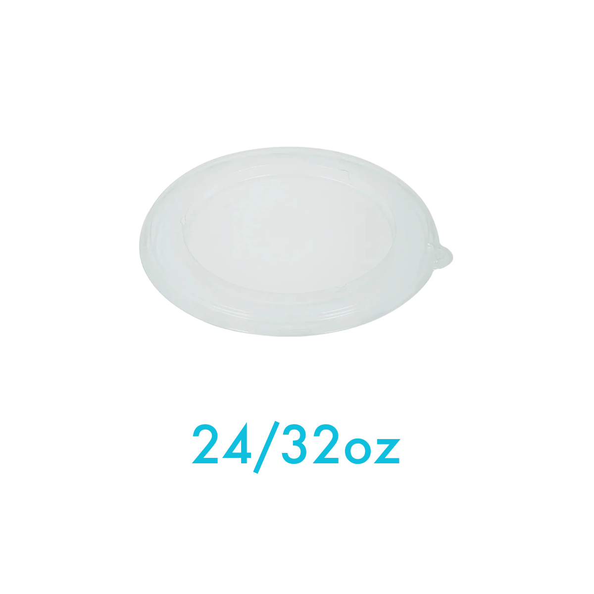 24oz/32oz PP Flat Lid for Bagasse Round Bowl - Carton of 300