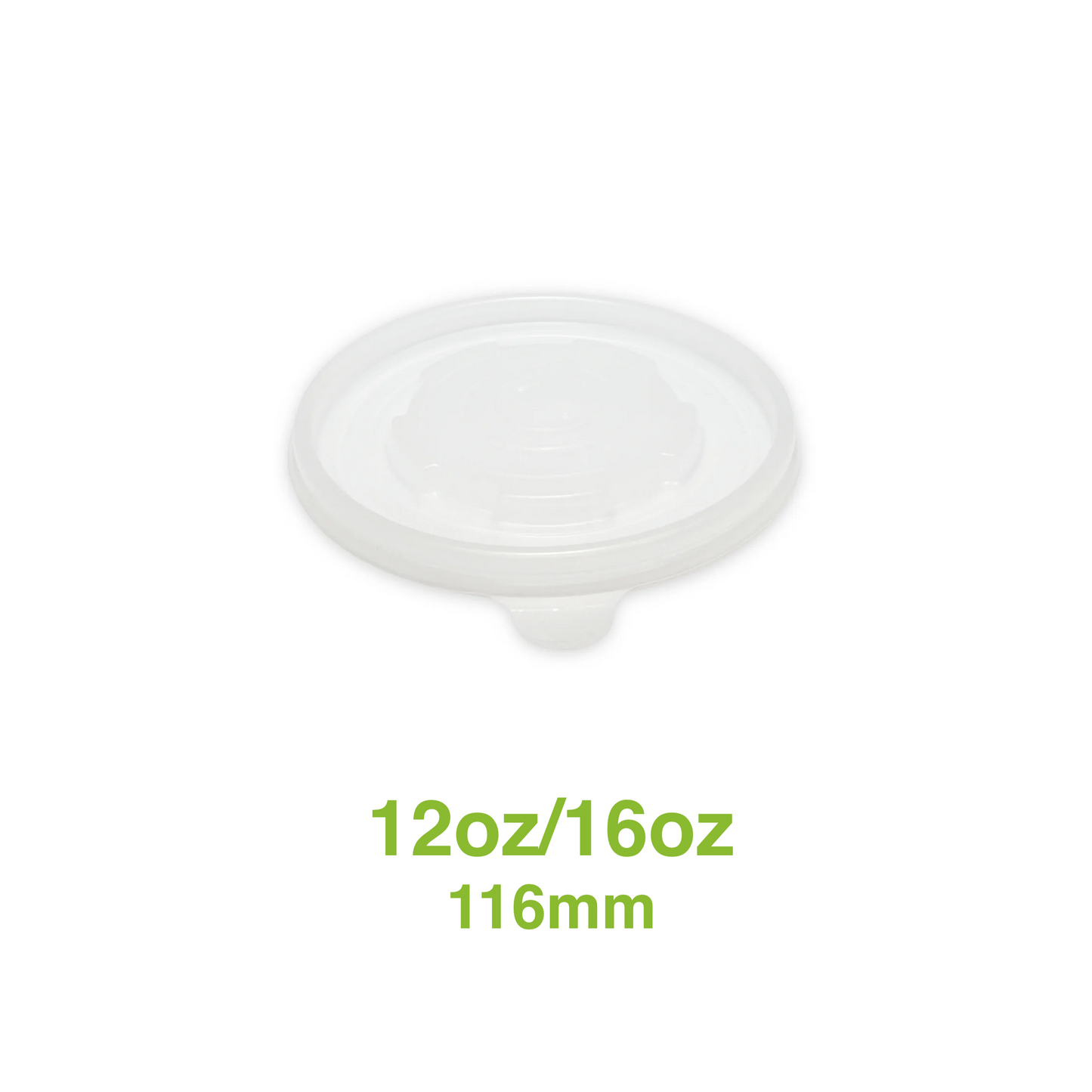 12oz/16oz - 116mm Plastic Lid Kraft Paper Soup Containers - Carton of 1000